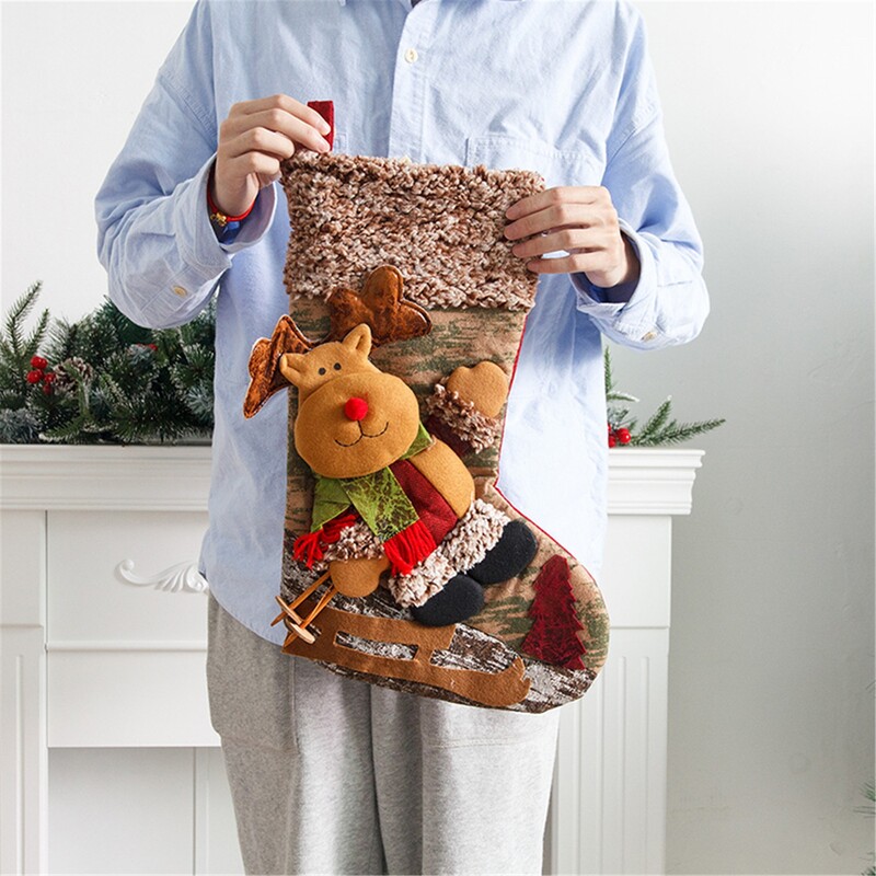 Μεγάλες χριστουγεννιάτικες κάλτσες Άγιος Βασίλης με καραμέλα από άλκες Διακοσμήσεις για χριστουγεννιάτικο δέντρο Κρεμαστό μενταγιόν 2024 Πρωτοχρονιάτικο Χριστουγεννιάτικο Στολίδι Τσάντα δώρου