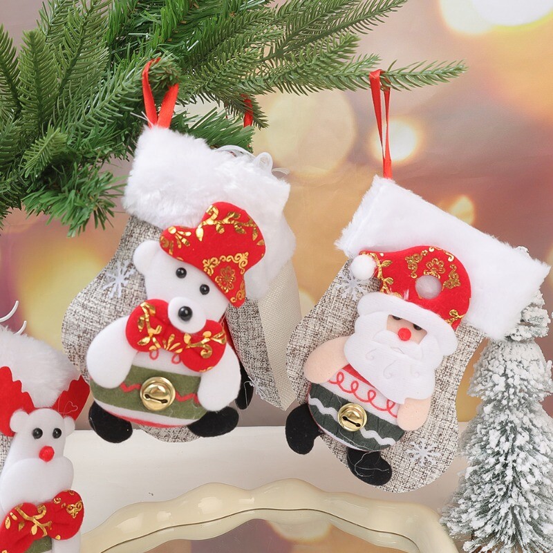 1/6 τεμ Χριστουγεννιάτικες κάλτσες Άγιος Βασίλης Χιονάνθρωπος Χριστουγεννιάτικα στολίδια Μικρό Δώρο Συσκευασία Μπότες Κρεμαστό Κρεμαστό Πρωτοχρονιάτικη τσάντα καραμέλας