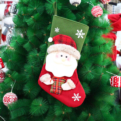 Jaunas Ziemassvētku zeķes Dekoratīvās zeķes dāvanu maisiņš Ziemassvētku eglīšu pakaramais Ziemassvētku rotājuma dāvana