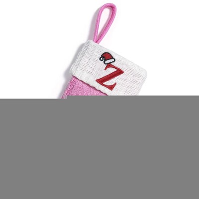 Ροζ χριστουγεννιάτικες πλεκτές κάλτσες αλφαβήτου Παχύ εκλεκτό γράμμα πλεκτό κάλτσες μεγάλης χωρητικότητας Φεστιβάλ τσάντες δώρου