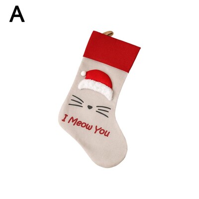 Creative Cat Dog Paw Χριστουγεννιάτικες κάλτσες Τσάντα με καραμέλα Κρεμαστό στολίδι Χριστουγεννιάτικου δέντρου Noel Πρωτοχρονιάτικο 2025 Χριστουγεννιάτικη διακόσμηση για το σπίτι