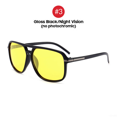 Ανδρικά πολωτικά γυαλιά ημέρας και νυχτερινής όρασης ρετρό τετράγωνο που αλλάζει χρώμα, υπερμεγέθη κίτρινα γυαλιά Γυναικεία μόδα αποχρώσεις οδήγησης