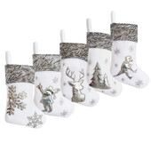 Χριστουγεννιάτικες κάλτσες Silverscape, Κλασικές Χριστουγεννιάτικες κάλτσες Santa, Reindeer και XmasTree για διακόσμηση οικογενειακού πάρτι