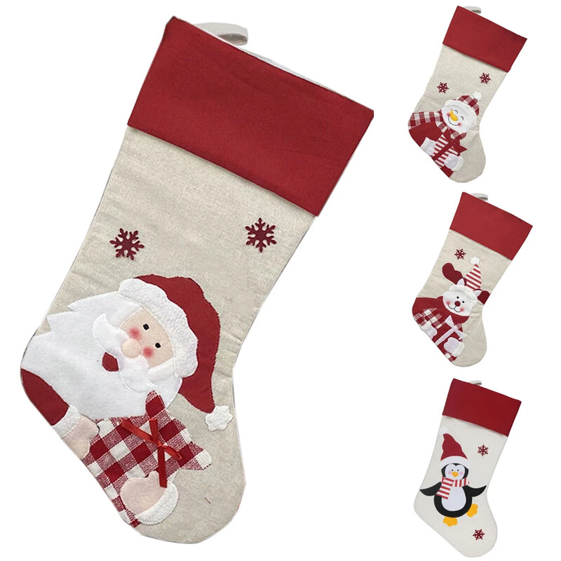 Χαριτωμένες χριστουγεννιάτικες κάλτσες, Άγιος Βασίλης, Άλκη, Χιονάνθρωπος, Τσάντα δώρου με καραμέλα, Δάσος, Μπότες κούκλας γέρου, Χριστούγεννα στο σπίτι, Τζάκι, Πάρτι Acc