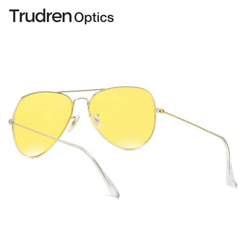 Trudren Unisex Aviation κίτρινα πολωτικά γυαλιά για οδήγηση τη νύχτα ενάντια στα φώτα τη νύχτα για μείωση της αντανάκλασης Nightglasses 3025