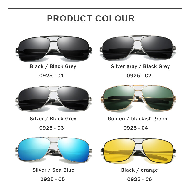 Augstas kvalitātes augstas izšķirtspējas polarizētās saulesbrilles vīriešiem un sievietēm, retro pilota metāla rāmja brilles, nakts redzamības makšķerēšana UV400