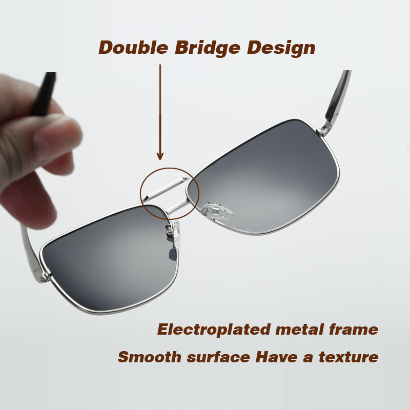 Augstas kvalitātes augstas izšķirtspējas polarizētās saulesbrilles vīriešiem un sievietēm, retro pilota metāla rāmja brilles, nakts redzamības makšķerēšana UV400