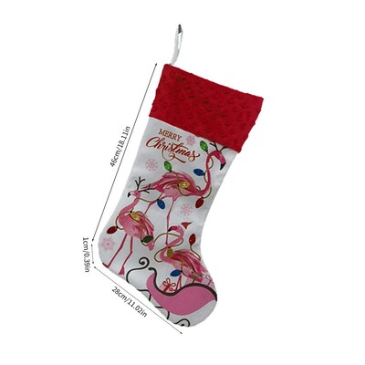 Didelės kalėdinės kojinės Flamingai ir palmės Židinio apmušalai Kojinės Kalėdų kojinių krepšys Minkštos kojinių puošmenos