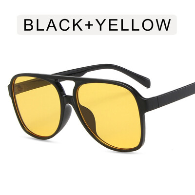 Vintage velike sunčane naočale Ženske retro marke Sunčane naočale velikih okvira Ženske crno žute Ins stilske četvrtaste naočale Oculos De Sol