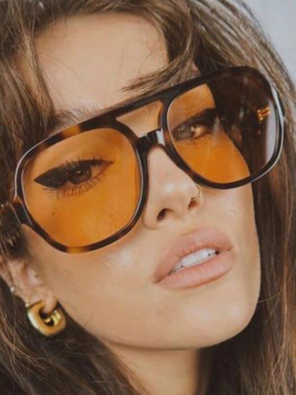 Vintage lielizmēra saulesbrilles sievietēm Retro zīmola liela rāmja saulesbrilles sievietēm melnās dzeltenās krāsas kvadrātveida brilles Oculos De Sol