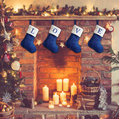 Χριστουγεννιάτικες κάλτσες Μικρά κεντημένα γράμματα Πλεκτά Χριστουγεννιάτικα Κρεμαστά Διακοσμητικά Χριστουγεννιάτικου πάρτι Decoraciones NavideñAs