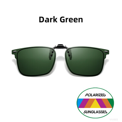 VIVIBEE polariseeritud klambriga ülespööratavad ääristeta päikeseprillid pimestamisvastaste öösõiduprillide jaoks Mood Mirorr rohelised prillid