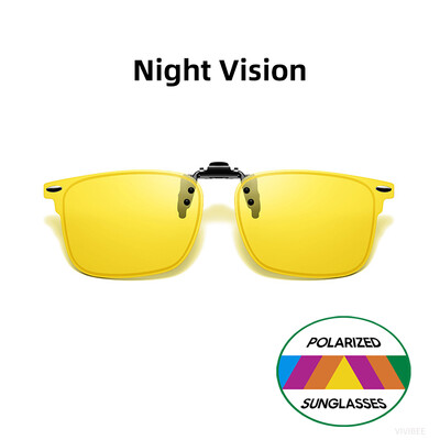 VIVIBEE polariseeritud klambriga ülespööratavad ääristeta päikeseprillid pimestamisvastaste öösõiduprillide jaoks Mood Mirorr rohelised prillid