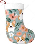 Korgi ziedu ziedi pavasara dārza apdruka Ziemassvētku zeķes ar plīša aproci Mīkstas Ziemassvētku piekaramās zeķes Ziemassvētku dekors