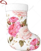 Gėlių gėlių rožių rožinė 17,7 colio kalėdinės kojinės, skirtos raudonoms kalėdinėms kojinėms, dovanų maišelis namų šventiniam dekoravimui