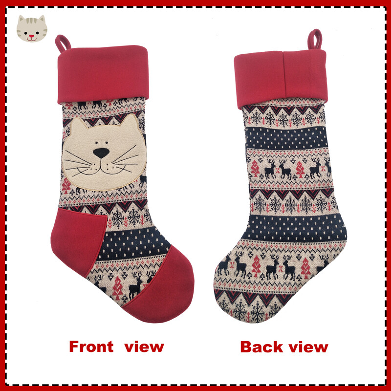 Χριστουγεννιάτικη κάλτσα 21" για κατοικίδια, χριστουγεννιάτικες κάλτσες ζώων, πλεκτή χριστουγεννιάτικη κάλτσα, χαριτωμένο δώρο για κατοικίδια, δώρο για κατοικίδια