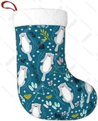 Ciorapi drăguți de Crăciun cu vidră, decorațiuni pentru ciorapi de Crăciun de 17 inchi, decorațiuni pentru ciorapi suspendați pentru șemineu pentru vacanța în familie