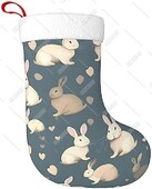 Triušio fonas 18 colių kalėdinių kojinių dovanų maišelis, saldainiai vaikams, skirtas šeimos atostogų kalėdiniam vakarėliui kalėdiniam papuošimui