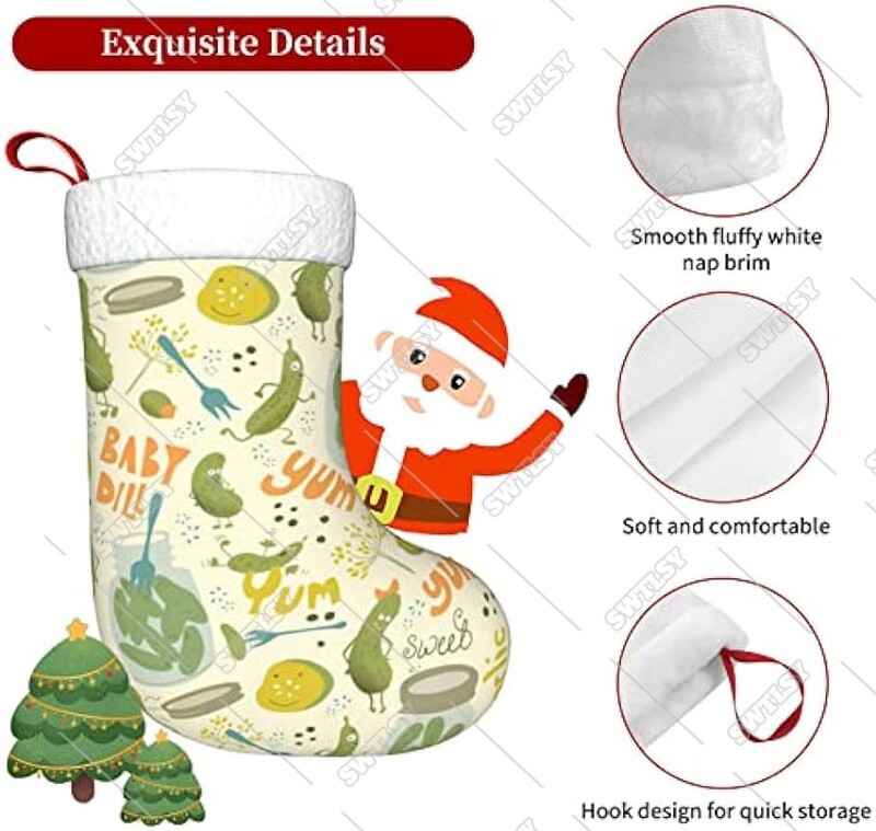 Marinuoti kalėdiniai kojinės Kalėdinės kojinės Klasikinės šventinės dekoracijos židinys pakabinamos kojinės