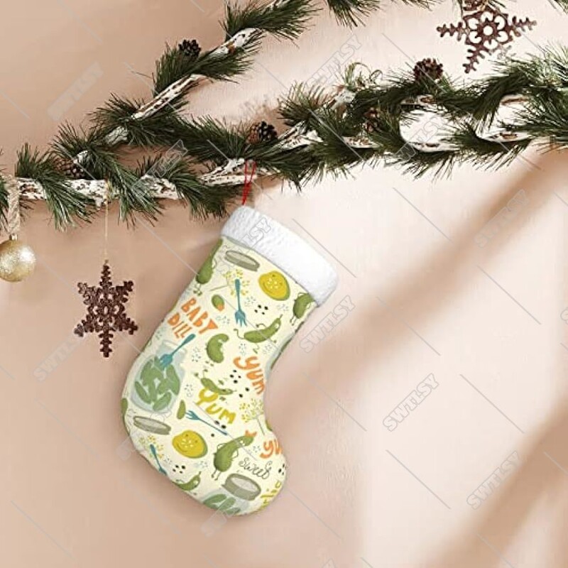 Marinuoti kalėdiniai kojinės Kalėdinės kojinės Klasikinės šventinės dekoracijos židinys pakabinamos kojinės