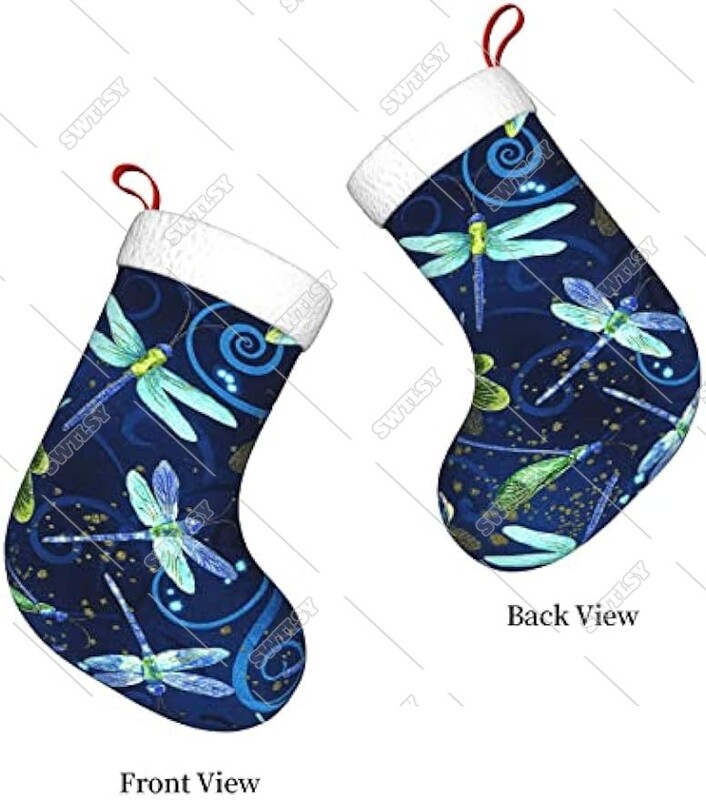 Χριστουγεννιάτικες κάλτσες Μπλε ακουαρέλα λιβελλούλες Χριστουγεννιάτικες κάλτσες για διακοσμήσεις χριστουγεννιάτικων πάρτι