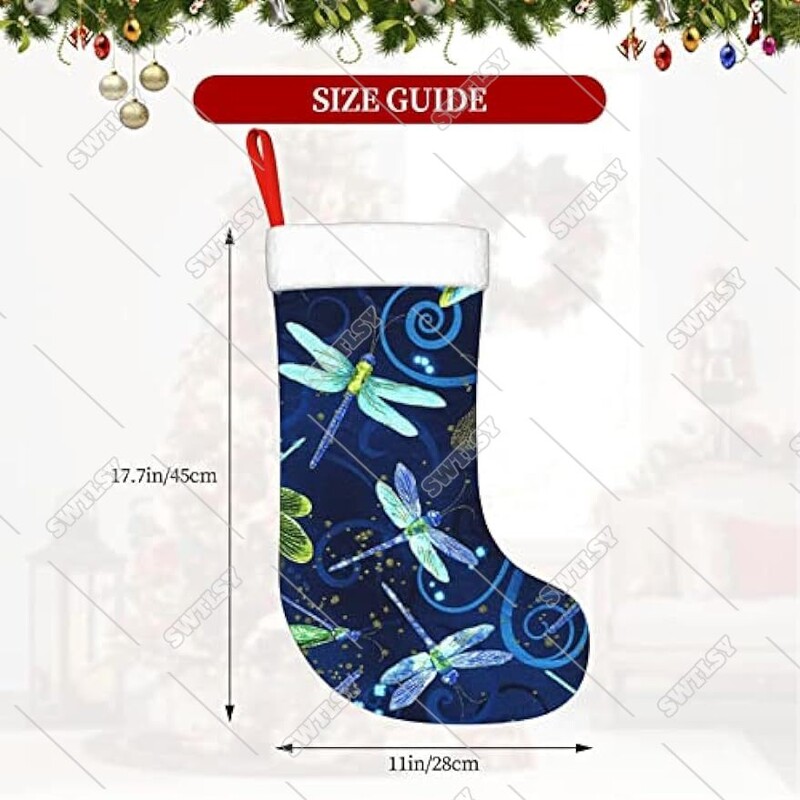 Χριστουγεννιάτικες κάλτσες Μπλε ακουαρέλα λιβελλούλες Χριστουγεννιάτικες κάλτσες για διακοσμήσεις χριστουγεννιάτικων πάρτι