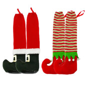 2 τεμάχια ανά τσάντα χριστουγεννιάτικη καρέκλα πόδια Κάλτσες Ευέλικτα προστατευτικά δαπέδου Κάλυμμα ποδιών τραπεζιού για Χριστουγεννιάτικη διακόσμηση τραπεζαρίας Χριστουγεννιάτικη