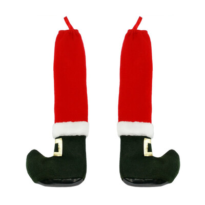 2 τεμάχια ανά τσάντα χριστουγεννιάτικη καρέκλα πόδια Κάλτσες Ευέλικτα προστατευτικά δαπέδου Κάλυμμα ποδιών τραπεζιού για Χριστουγεννιάτικη διακόσμηση τραπεζαρίας Χριστουγεννιάτικη