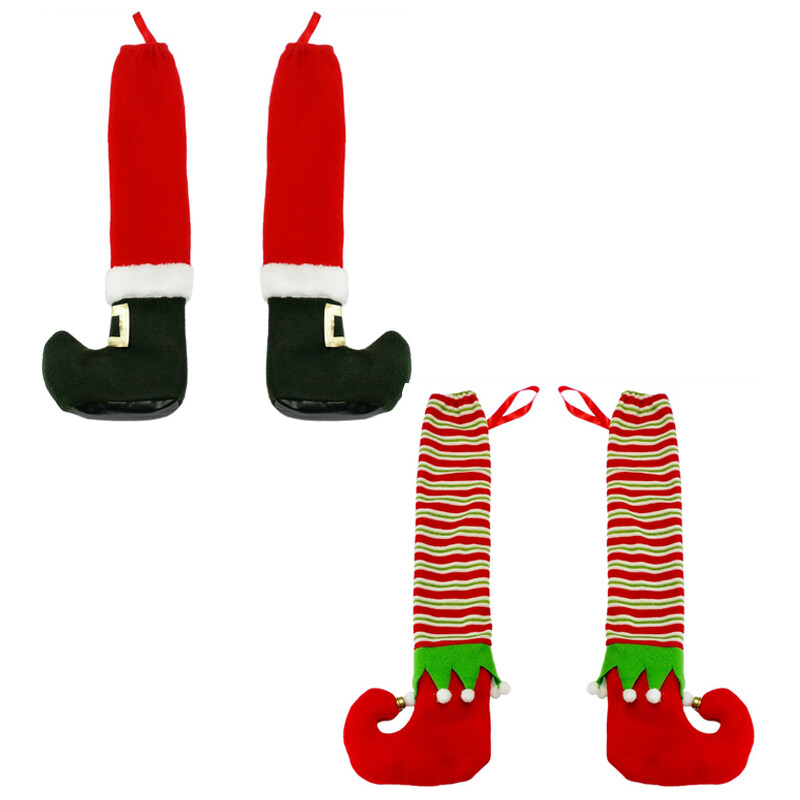 2 τεμάχια ανά τσάντα χριστουγεννιάτικη καρέκλα πόδια Κάλτσες Ευέλικτα προστατευτικά δαπέδου Κάλυμμα ποδιών τραπεζιού για Χριστουγεννιάτικη διακόσμηση τραπεζαρίας Χριστουγεννιάτικη