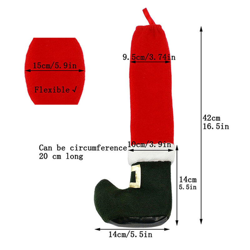 2 τεμάχια ανά τσάντα χριστουγεννιάτικη καρέκλα πόδια Κάλτσες Ευέλικτα προστατευτικά δαπέδου Κάλυμμα ποδιών τραπεζιού για Χριστουγεννιάτικη διακόσμηση τραπεζαρίας Χριστουγεννιάτικη