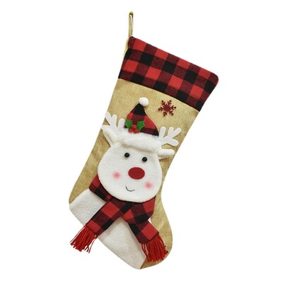 Buffalo καρό χριστουγεννιάτικες κάλτσες Red & Black Buffalo Χριστουγεννιάτικες κάλτσες Διακόσμηση Cute Gnome χαρακτήρας κάλτσες Χριστουγεννιάτικη διακόσμηση