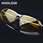 HOOLDW augstas kvalitātes dzelteno lēcu nakts redzamības brilles vīriešiem polarizētās saulesbrilles UV400 braukšanas pretatspīduma brilles brilles Oculos