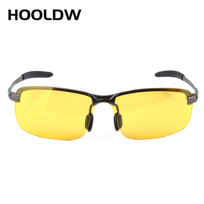HOOLDW augstas kvalitātes dzelteno lēcu nakts redzamības brilles vīriešiem polarizētās saulesbrilles UV400 braukšanas pretatspīduma brilles brilles Oculos