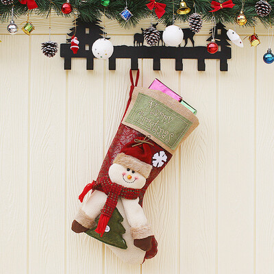 2023 m. kalėdinis papuošimas dideli batai, eglutės papuošalai, saldainių krepšys Kalėdų Senelis Briedis Sniego senelis vaikams Kalėdų kojinių dovanų krepšys