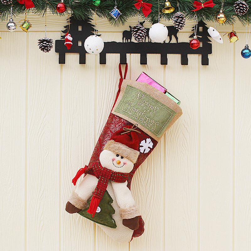 2023 m. kalėdinis papuošimas dideli batai, eglutės papuošalai, saldainių krepšys Kalėdų Senelis Briedis Sniego senelis vaikams Kalėdų kojinių dovanų krepšys