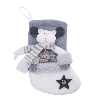 Családi party dekoráció karácsonyi harisnya Szürke Mikulás Elk Hóember Karácsonyfa dekoráció Díszek ajándék táskák