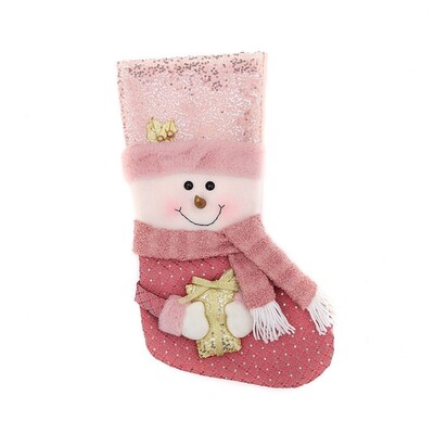 Didelės talpos rožinės kalėdinės kojinės Dekoratyvinės kojinės Kalėdų Senelis Kojinės Rožinės Kalėdų Senelis / Sniego senelis / Briedis