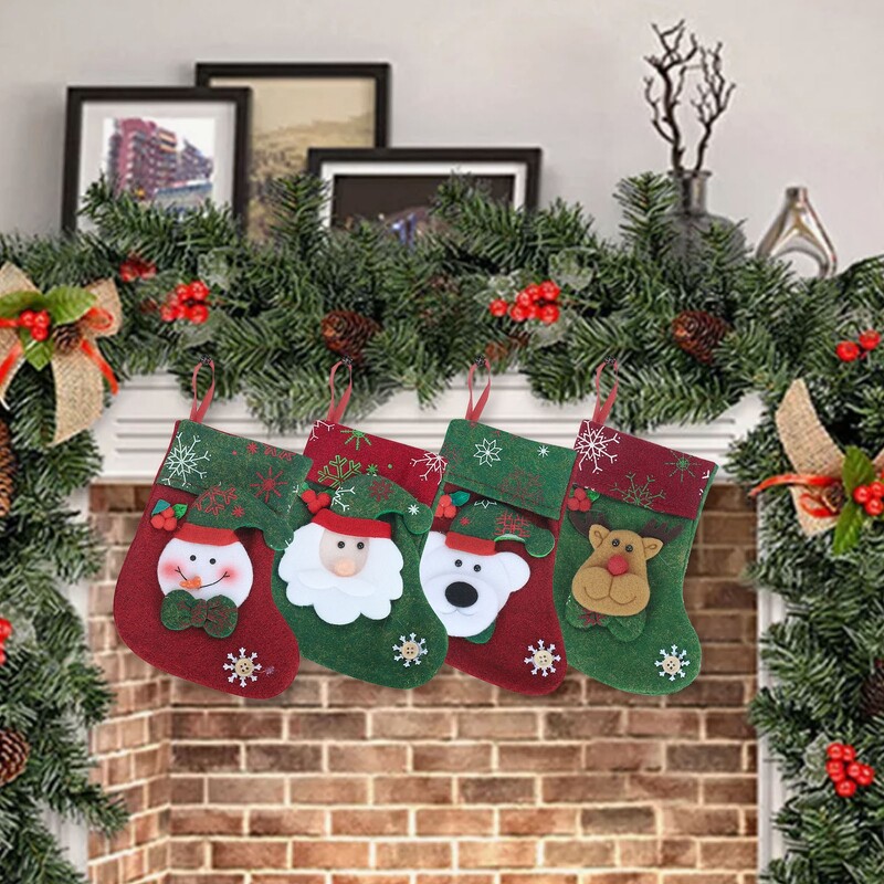 „Pasidaryk pats“ Kalėdų eglutės pakabinamas pakabuko papuošimas namams Naujųjų metų dekoras Kalėdų blizgučiai Kojinės Papuošalai Saldainiai Dovanos Sandėliavimo Maišelis