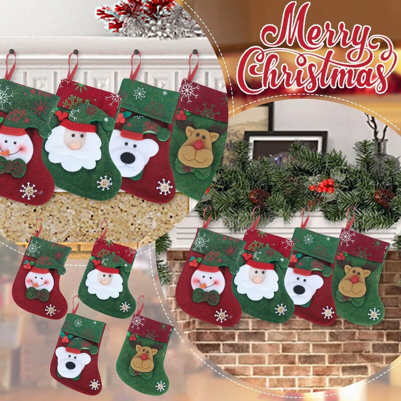 „Pasidaryk pats“ Kalėdų eglutės pakabinamas pakabuko papuošimas namams Naujųjų metų dekoras Kalėdų blizgučiai Kojinės Papuošalai Saldainiai Dovanos Sandėliavimo Maišelis