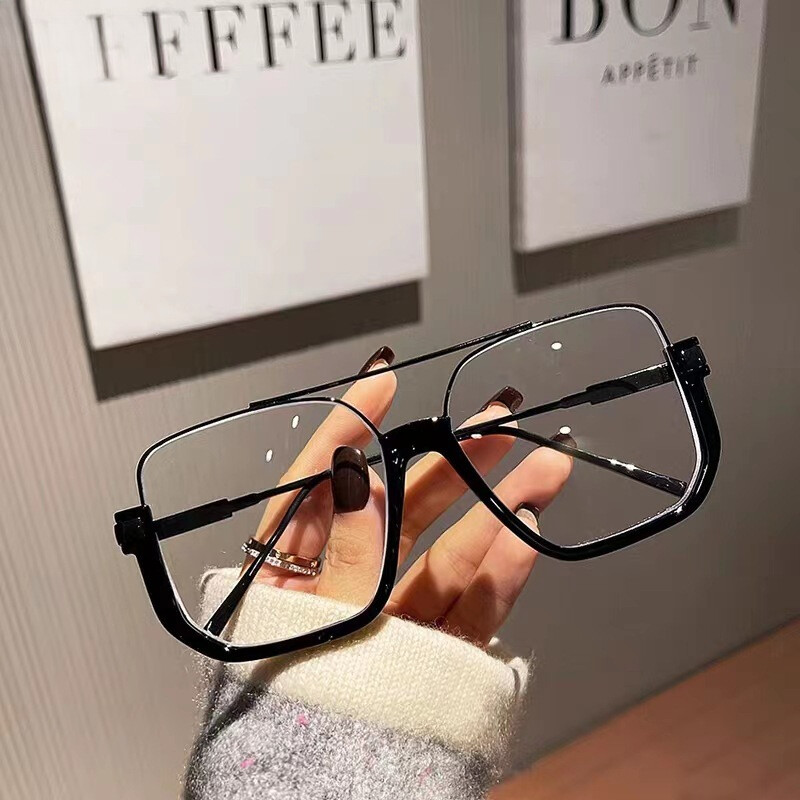 Madingi vintažiniai dideli akiniai nuo saulės Madingi vyrų moteriški kvadratiniai atspalviai Akiniai Madingi Ins Populiaraus prekės ženklo dizaino UV400 akiniai nuo saulės