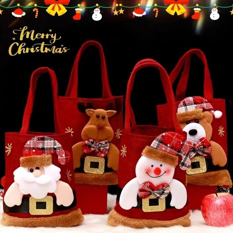 Χριστουγεννιάτικα στολίδια Santa Snowman τσάντα δώρου με ελαφάκι Παιδική τσάντα δώρου Τσάντα με καραμέλα Χριστουγεννιάτικη τσάντα tote