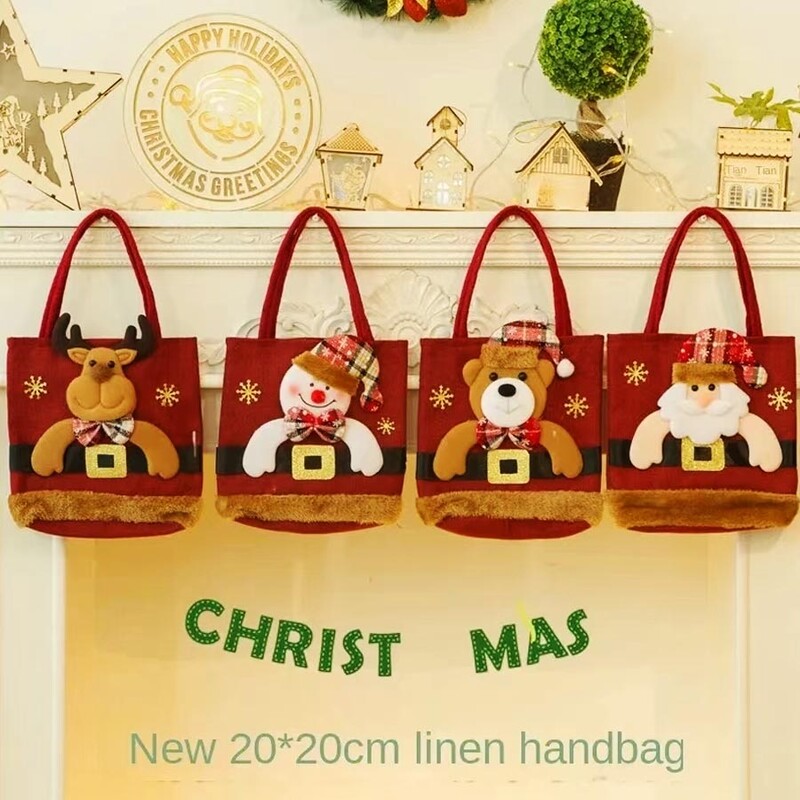 Χριστουγεννιάτικα στολίδια Santa Snowman τσάντα δώρου με ελαφάκι Παιδική τσάντα δώρου Τσάντα με καραμέλα Χριστουγεννιάτικη τσάντα tote