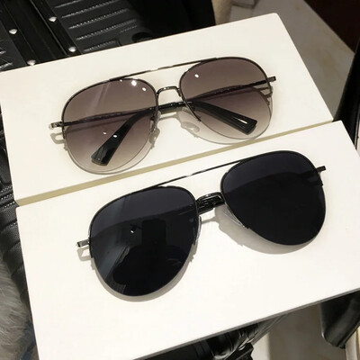 Madingi gradiento akiniai nuo saulės vyrams Didelio rėmo Pilot akiniai nuo saulės Dizainas Neatspindintys Lunette De Soleil Homme UV400