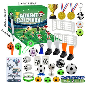 1 Set Soccer Advent Calendar 2024 World Soccer Gifts για πάρτι Μπομπονιέρες για αγόρια κορίτσια Παιδιά 24 ημερών Χριστουγεννιάτικη αντίστροφη μέτρηση δώρα