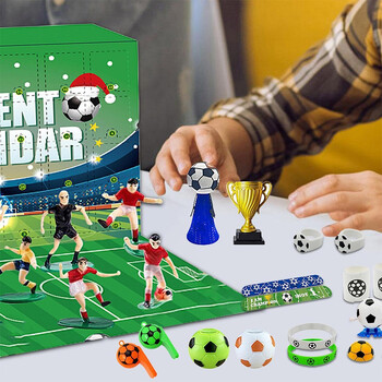 1 Set Soccer Advent Calendar 2024 World Soccer Gifts για πάρτι Μπομπονιέρες για αγόρια κορίτσια Παιδιά 24 ημερών Χριστουγεννιάτικη αντίστροφη μέτρηση δώρα