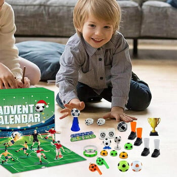 1 Set Soccer Advent Calendar 2024 World Soccer Gifts για πάρτι Μπομπονιέρες για αγόρια κορίτσια Παιδιά 24 ημερών Χριστουγεννιάτικη αντίστροφη μέτρηση δώρα