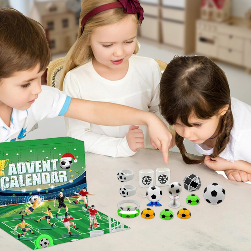 1 Set Soccer Advent Calendar 2024 World Soccer Gifts για πάρτι Μπομπονιέρες για αγόρια κορίτσια Παιδιά 24 ημερών Χριστουγεννιάτικη αντίστροφη μέτρηση δώρα