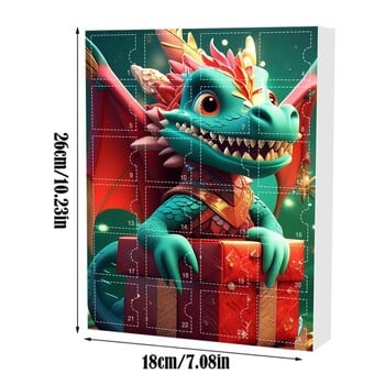 Dragon Christmas Advent Calendar 24 Days Of Vacation Advent Calendar 2D Ακρυλικό μενταγιόν δεινοσαύρων Για διακόσμηση χριστουγεννιάτικου δέντρου αυτοκινήτου