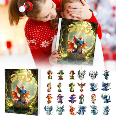Fashion Christmas Advent Countdown Calendar 24 Day Surprise Gift Acrylic Dragon Hanging Calendars 2d Χριστουγεννιάτικα στολίδια κρεμαστού