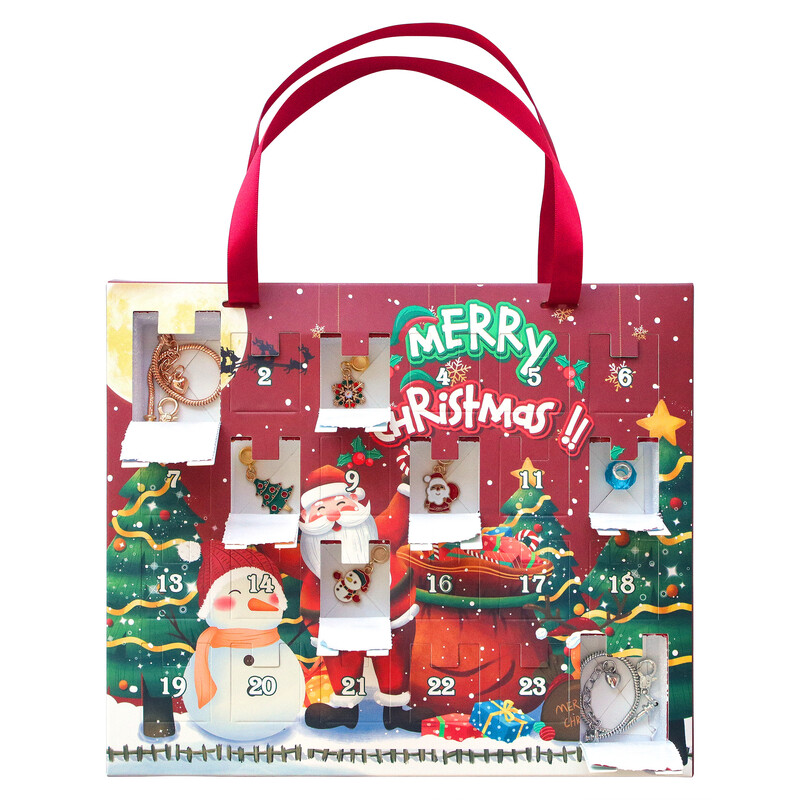 Karácsonyi adventi naptár ékszeres ajándékdoboz 24 napos visszaszámlálás naptárak ékszer karkötők lányoknak újévi ajándék karácsonyi dekoráció